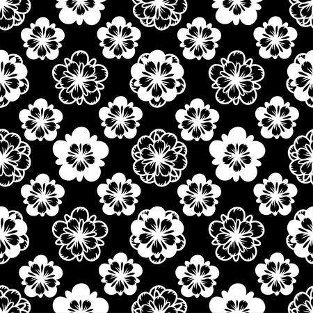 Abstract seamless pattern with flowers. Floral repeating background texture. Fabric design wallpaper.のイラスト素材
