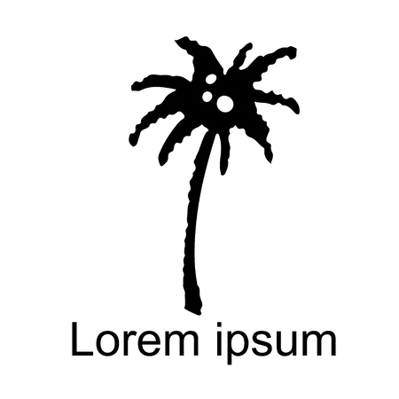 Coconut palm tree natural icon isolated on a white background, art logo designのイラスト素材