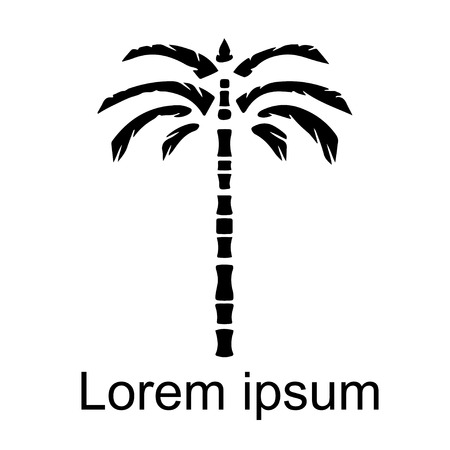 Coconut palm tree natural icon isolated on a white background, art logo designのイラスト素材