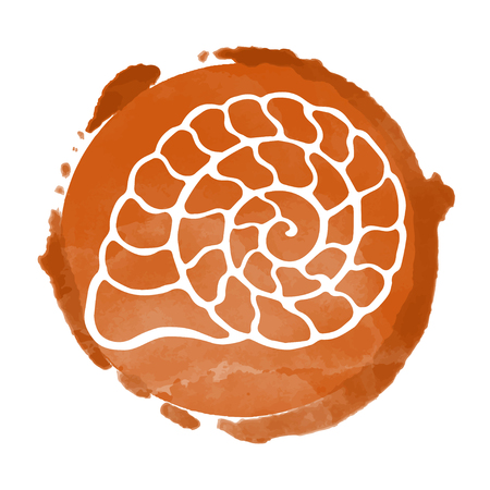 Watercolor white circle icon, isolated on a white background, art logo designのイラスト素材