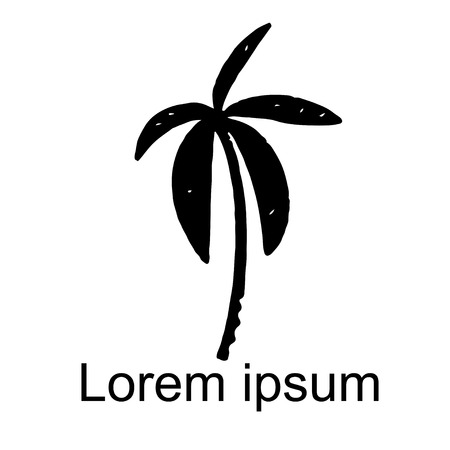 Coconut palm tree natural icon isolated on a white background, art logo designのイラスト素材