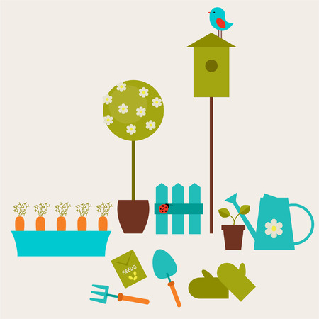 Garden collageのイラスト素材