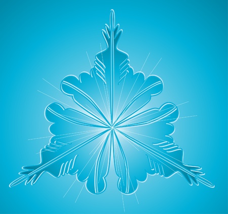 Original snowflake on a blue backgroundのイラスト素材