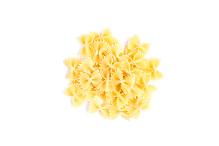 Mix of pasta isolated on white background.の写真素材