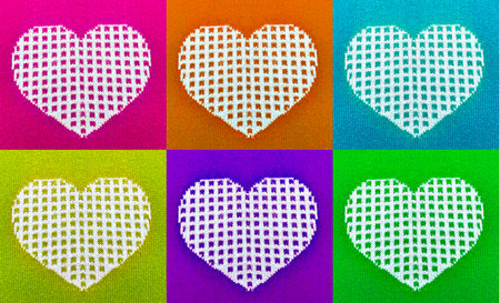colorful hearts with different textures for Valentines Dayの写真素材