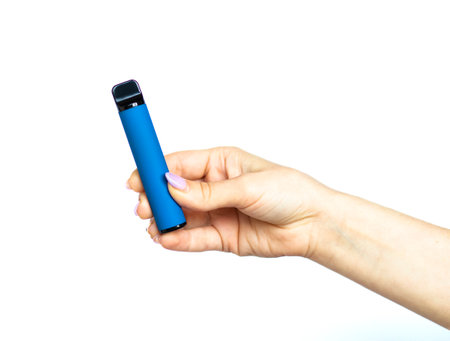 Disposable electronic cigarette. The concept of modern smoking, vaping, nicotine