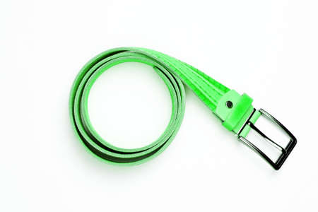 Fashion Color Buckle Belt. Fashionable accessory. Flat lay.の写真素材