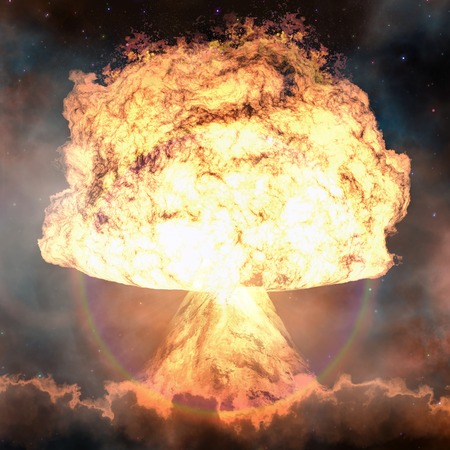 Nuclear explosion. Powerful explosion nuclear bomb.
