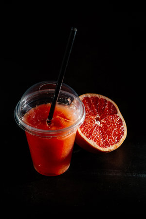 Refreshing non-alcoholic cocktail with grapefruit pulp. The bitter taste gives the drink piquancy.の写真素材