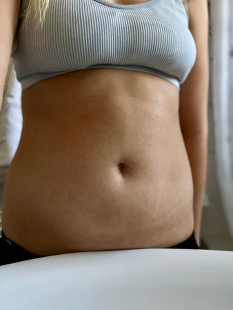 A beautiful Portrait of young pregnant woman . High quality photoの写真素材