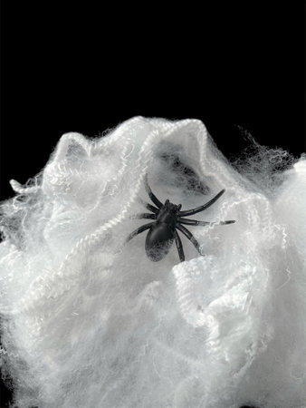 Spider is sitting on persons hand with blurry background. High quality photoの写真素材