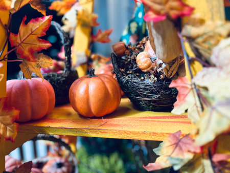 Pumpkin patch fall decoration. High quality photoの写真素材