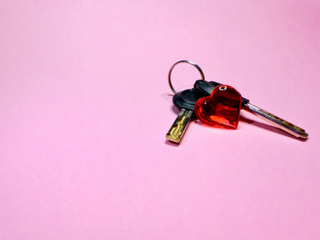 Valentine's Day and love concept with heart shaped padlock. Sweetest key and romance symbol.