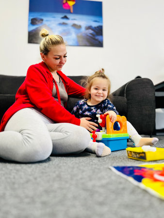 Mother with daughter happy together portrait child, family.