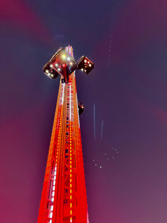 Theme park ride. Amusement park ride.の写真素材