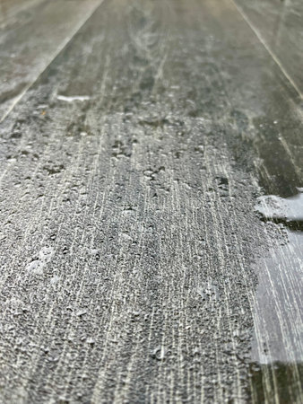 water drop in burn wooden background. High quality photoの写真素材