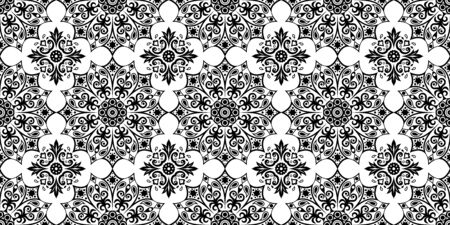 Abstract ethnic black and white background. Seamless pattern.
