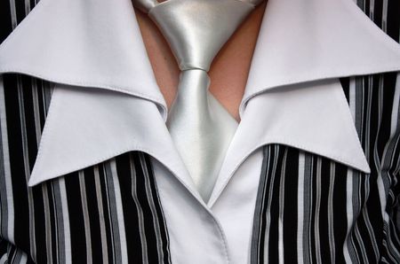 Female strict blouse with a necktieの写真素材