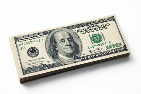 Pile of 100 dollar denominationsの写真素材