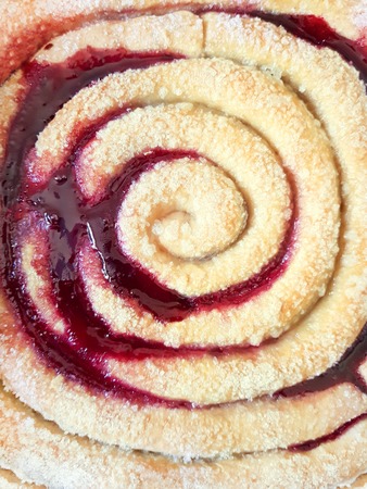 Buns with cherry. Berries biscuit. Cherry rolls. Still life of food.の写真素材