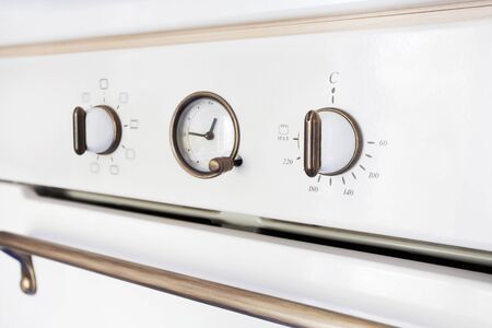 Front panel of new modern electric retro oven.