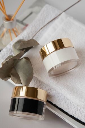 organic cosmetics flatlayの写真素材