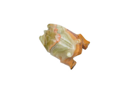 Onyx frog figure. Isolated on white, top view.の写真素材