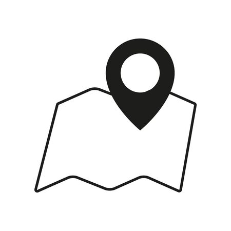 Pin pointer map icon on the white backgroundのイラスト素材