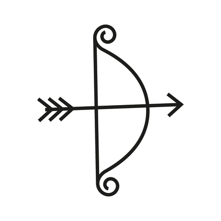 Bow and arrow iocn on the white backgroundのイラスト素材