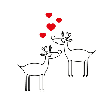 Deer with love iconのイラスト素材