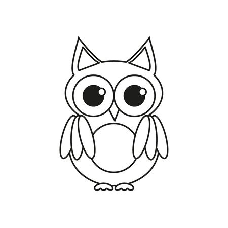 Owl line iconのイラスト素材