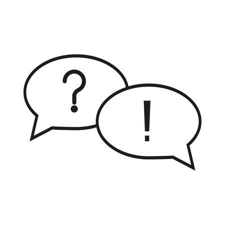 Question answer icons on the white background.のイラスト素材