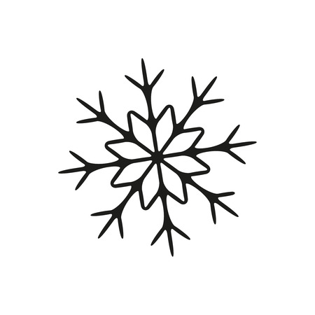Snowflake in winter icon on the white background.のイラスト素材