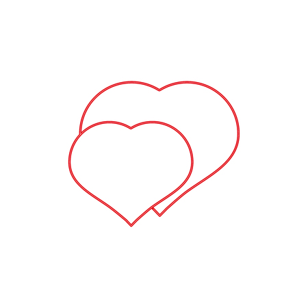 Two of hearts icon on white backgroundのイラスト素材