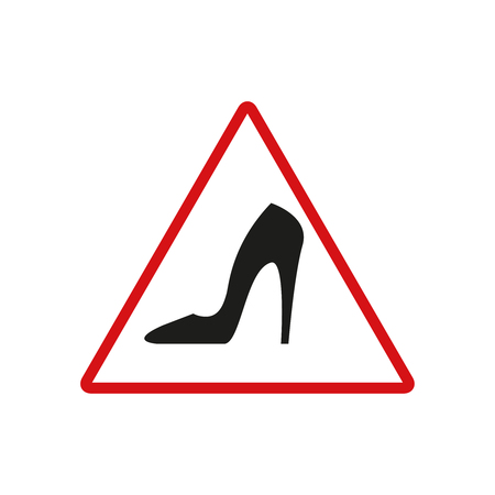 Danger heel black icon on white backdroundのイラスト素材