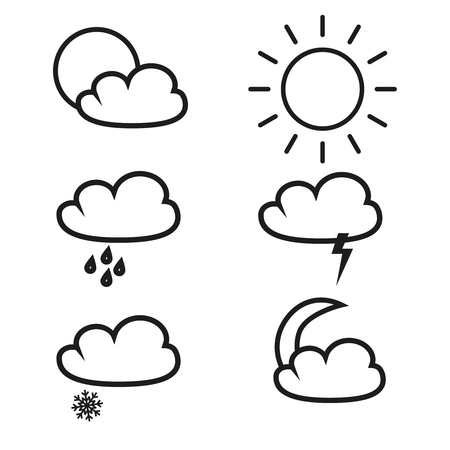 Weather icons on white background.のイラスト素材