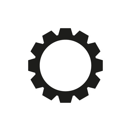 Cogwheel black icon on the white backgroundのイラスト素材