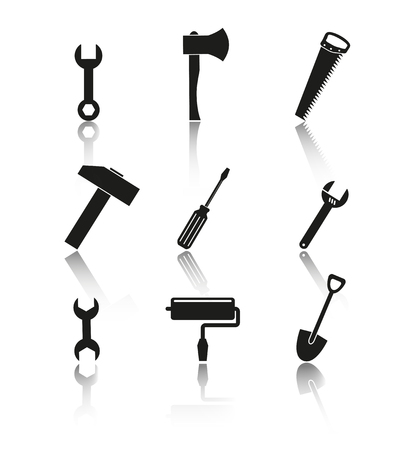 Tools of set icons on the white backgroundのイラスト素材