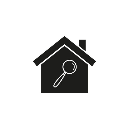 Home with lupe icons on the white backgroundのイラスト素材