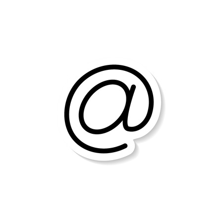 Email dog sticker icon on the white backgroundのイラスト素材