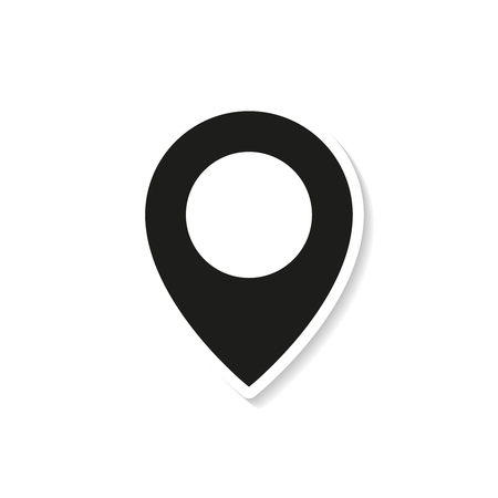 Pin pointer black sticker icon on white backgroundのイラスト素材