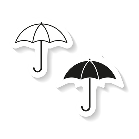 Set of umbrella sticker iconのイラスト素材