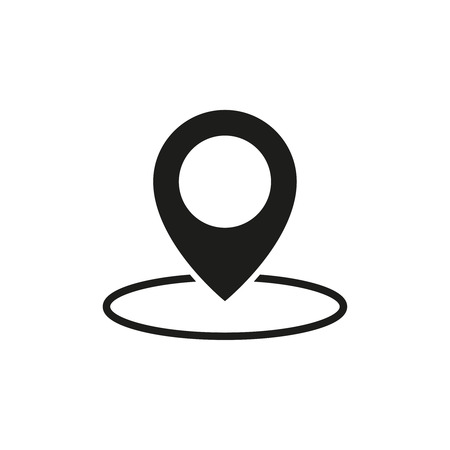 Pin pointer black icon  Vector illustration.のイラスト素材