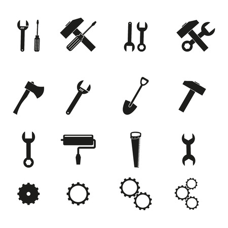 Set of tools black iconsのイラスト素材