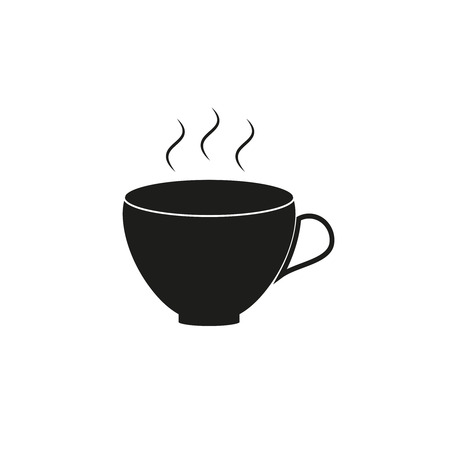 Cup of coffee black icon isolated on plain background.のイラスト素材