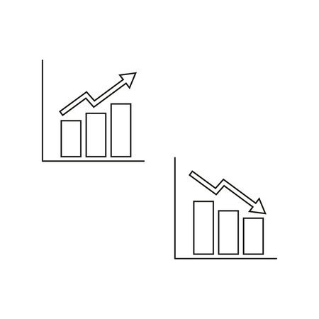 Increasing and Decreasing Graph iconsのイラスト素材