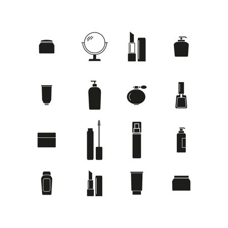 Set of makeup cream bottles iconsのイラスト素材