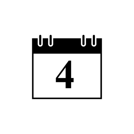 Calendar of date 4 black iconのイラスト素材