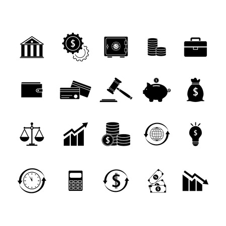 Set of finance balance money icons.のイラスト素材