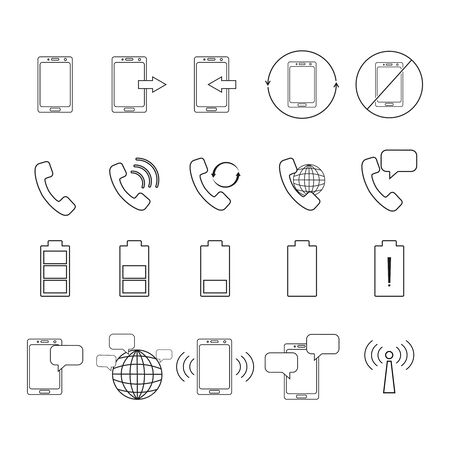 Set of telephone iconsのイラスト素材